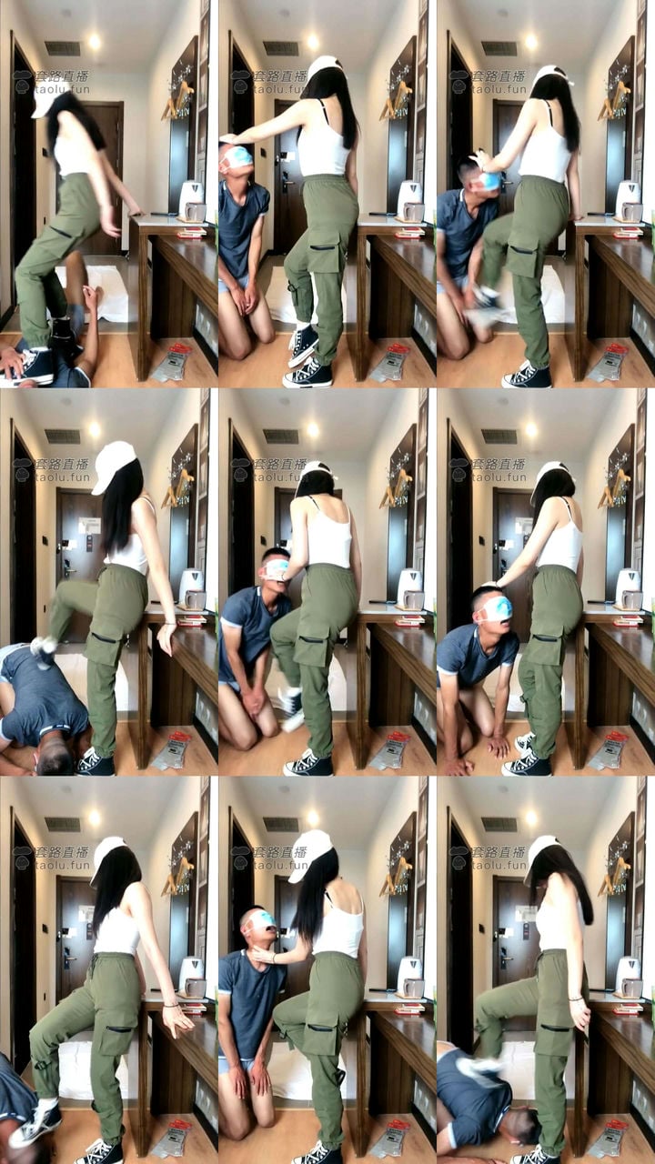 羞辱踩踏帆布鞋-月影儿